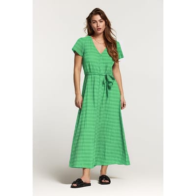 Shiwi Brazil Dress Tasmania Stripe Fresh Green Size: XS | Midi Dresses Outlet | Dames | Groen