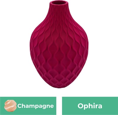 Ophira moderne vaas – Decoratieve vaas - Champagne - 3d geprinte vaas – geschikt voor droogbloemen - 20CM