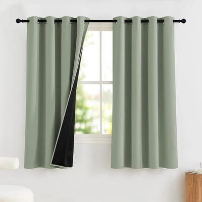 BRENZOOS- Gordijnen 100% Verduisterend - Kant en Klaar - 2 Stuks - 140B x 160H cm - Metalen Ogen - Thermisch Isolerend - Verduisteringsgordijnen