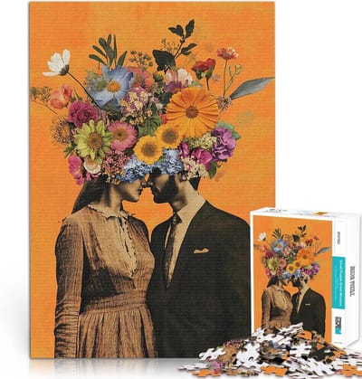 Puzzel 1000 Delen - Bloemenportret Puzzel - Ontspanning en Decoratie - Verdikt Karton 2mm - 52x38cm - Bloemenkoppel