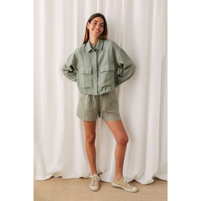 TWOTHIRDS Hiengabat Jacket Desert Sage Green Maat: M | Korte Jassen Outlet | Dames | Groen