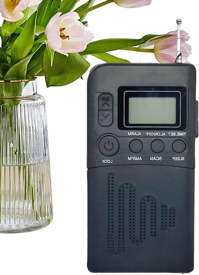 Zakradio AM FM - Draagbare Transistor - Muziek Luisteren - Digitaal LCD Display - Compact Formaat - Zwart