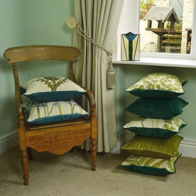 McAlister Textiles Luxe Tapestry Kussenhoes. Gemengd Varen Groen Decoratief Scatter Sierkussen Voor Bed of Bank. Origineel Ontwerp Machine Wasbaar Met Verborgen Rits 43cm x 43cm