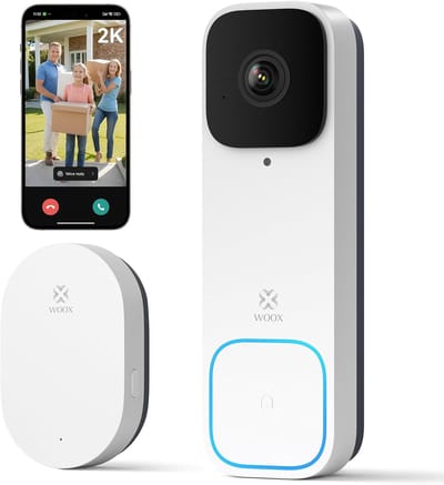 Video deurbel met chime, wifi, slimme deurbel met camera, draadloos, accu, 2K FHD, 170° ultragroothoek, personen- en pakketdetectie, nachtzicht, 2-weg audio, compatibel met Alexa