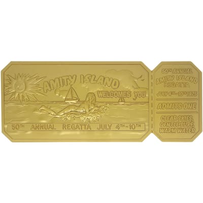 FaNaTtik Jaws Replica 1/1 50th Anniversary Regatta Ticket 24k Gold Plated Replica: 1/1