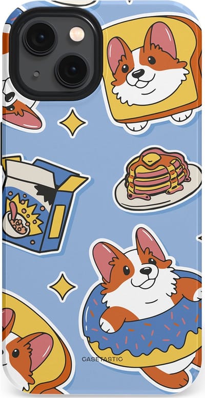 Casetastic Hoesje Geschikt voor Apple iPhone 13 Magsafe - Stijlvolle Beschermende Duo-layer Case - Hondenfeest Ontbijt