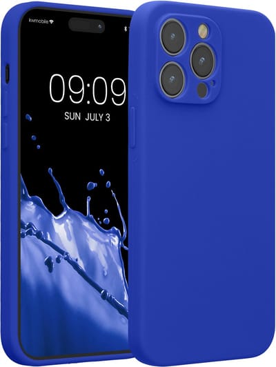kwmobile telefoonhoesje geschikt voor Apple iPhone 14 Pro Max - TPU backcover met siliconen coating - Smartphone case in Baltisch blauw