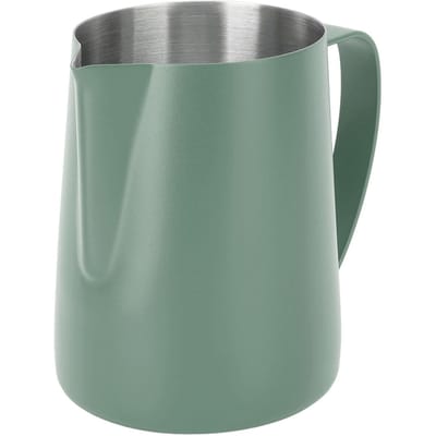 600ML Koffie Opschuimbeker 304 Roestvrij Staal Melkopschuimkan Puntmond Latte Art Schenkkan met Dark Green