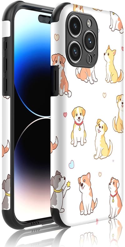 Smartphonica Telefoonhoesje Geschikt voor iPhone 14 Pro Max met Stootrand en Honden opdruk - Backcover PhoneCase Dog print geschikt voor iPhone 14 Pro Max