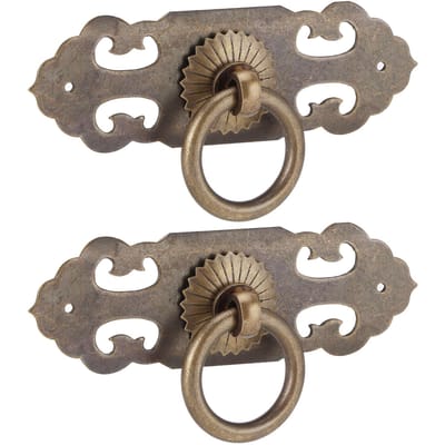 2 Sets 90mm Lade Horizontale Handgreep Koper Antiek Holle Kast Handgreep Trekker Meubelonderdelen