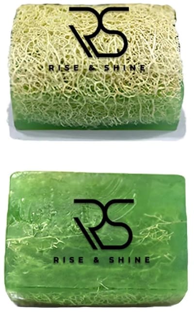 Rise and Shine Aloë Vera Soap With Glycerin - Natuurlijke Handgemaakte Zeep met Aloë Vera & Loofah (Pompoenvezel), Scrub & Primer in Eén, Hydraterend & Make-upreiniger, Gezicht- en Lichaamsverzorging - 130 gram 1 stuk, Dilan Polat