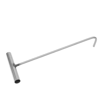 Putdekselhaak - Ijzeren Lifter Trampoline Veerhaak - Putdeksels Optillen - Versterkt Roestvrij Staal - 385 cm Lengte - Zilver