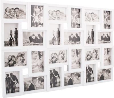 Springos Fotolijst - 24 Foto's - Collage - Staand/Liggend - 86 x 57 cm - Wit