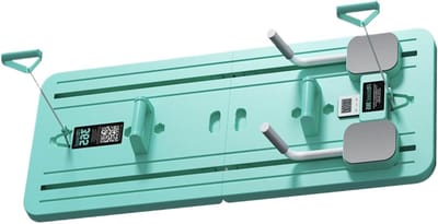 Pilates Board - Buikplaat Fitness - Kerntraining Thuis - Met Wieltje Touw - 106 cm Lengte - Groen