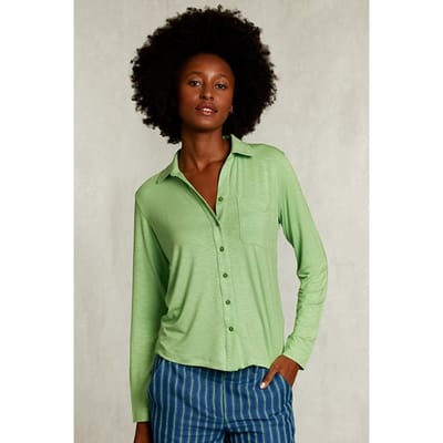 River Woods Green Viscose T-shirt With Pocket Green Size: S | Blouses Outlet | Dames | Groen