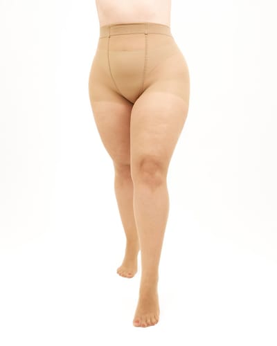 GIULIA Panty - Mollie 20 - Grote Maten - Plus Size - Maatje Meer - Zijde Glans - Korte Benen - 20 Den - 4XL - Daino (Beige)