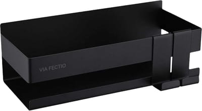 Via Fectio® Doucherek - Zonder Boren - Zelfklevend - Mat Zwart - RVS