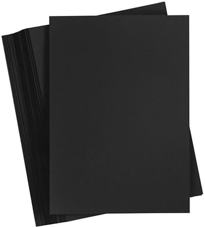 Karton - Hobbykarton - Zwart - DIY - Knutselen - A2 - 42x60cm - 200 grams - Creotime - 100 vellen