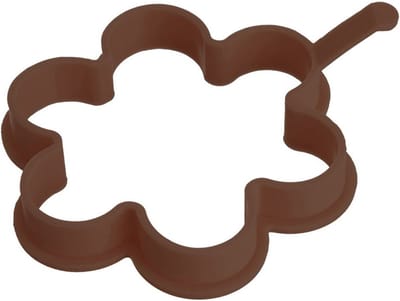 Ei Ring Silicone Bloem Bruin SILLINIE 12 cm - Kookring - Eierring - Eivorm - Rond - Pancake - Omelette