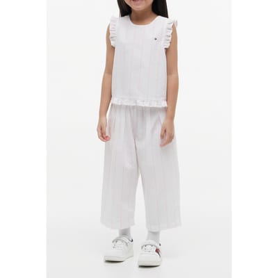 Tommy Hilfiger Girls Seersucker Culotte White Größe: 5 | Hosen Outlet | kids | Weiß