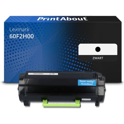 PrintAbout huismerk Toner 60F2H00 (602H) Zwart Hoge capaciteit Geschikt voor Lexmark