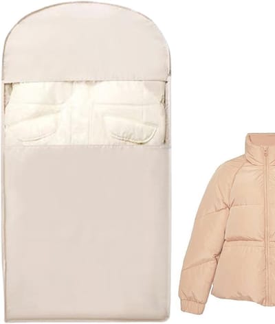 Compressie Kledinghoes - Zijopening Stofhoes - Kleding Opslag - Stofdichte Rits - 31.8L x 16B cm - Khaki
