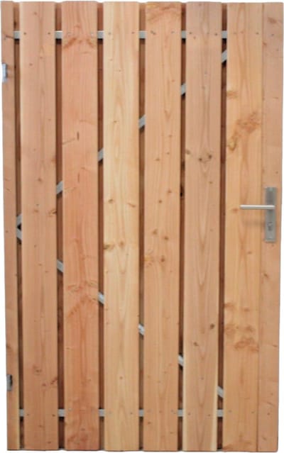 Douglas tuinpoort schuttingdeur incl cilinderslot en stalen frame 100 x 180 ( linksdraaiend )
