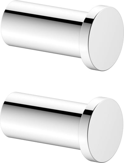 Keuco handdoekhaak set 2 stuks, hoogglans-chroom, van metaal, rond, voor badkamer en gastentoilet, Handhoekhaak voor handdoeken en badjassen, Plan