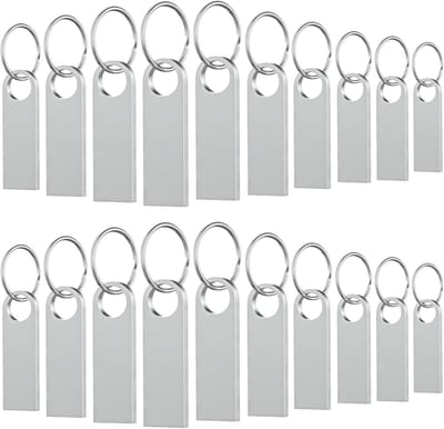 USB Flash Drives - Geheugensticks - Data Opslag - Inclusief Sleutelhangers - 4 GB - Zilverkleurig
