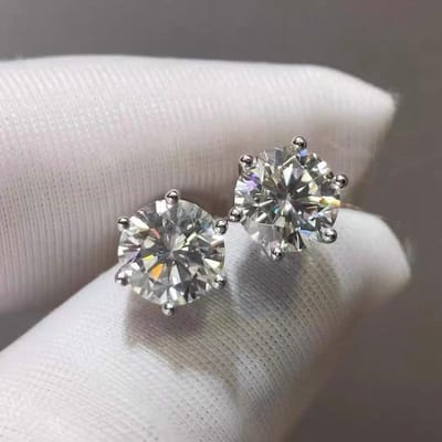 Zilver 925 Oorbellen Hoge Kwaliteit 1 Karaat Zirkonia Diamant Stud Oorbellen voor Vrouwen Meisje Cadeau Niet Verkleurend Allergievrij Sieraden gray