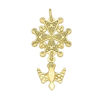 Juwelier Zwartevalk 9 karaat Hugenotenkruis hanger - 14.270