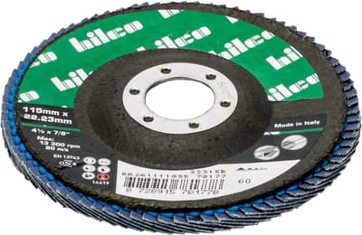 Hilco Lamellenschijven - Conisch - 115 x 22,23 - Korrel 40 (P40) - 10 stuks - Zirkoon - voor Staal, RVS & Aluminium (oSa gecertificeerd - EN 13743)