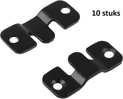 TLVX 5 sets Sterke Meubel Klem Connectors Zwart 44mm x 19mm – Ophangsysteem Kast – Keukenkastjes – Fotolijsten – Bankstel samenvoegen – Beugel interlock – Muurhaken – RVS Bevestiging Gesp – Ophangbeugels – Demontabel – (10 stuks)