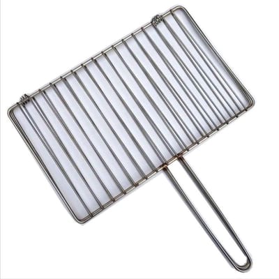 Grillmand RVS - Barbecue Klem - Buiten Koken - Grote Kookoppervlakte - 40 x 30 cm - Zilver