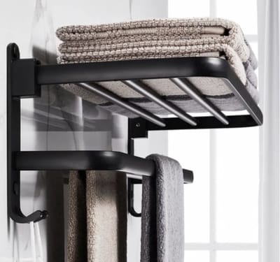 Handdoekrek Zwart - Handdoekenrek - Handdoekhouder - Douscherek - Badkamerrek - 60CM