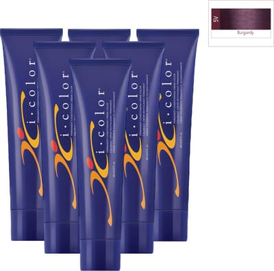 ISO i color Permanent Conditioning Crème Color 60ml 5V(5.7) Burgundy x 6 tubes