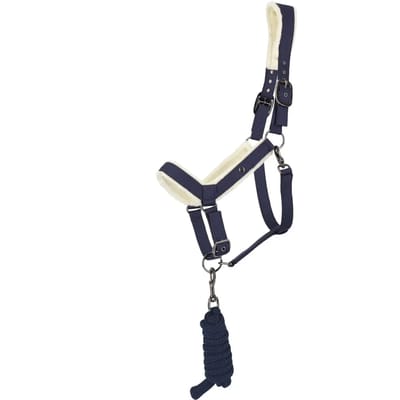 QHP Sensisoft Halster met Lijn Pony Marineblauw