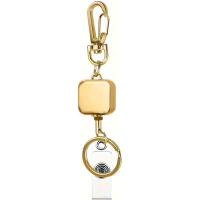 Elegante Goudkleurige Intrekbare Lanyard met Sleutelring en ID-Kaarthouder - Perfect voor Kantoor of Dagelijks Gebruik goud