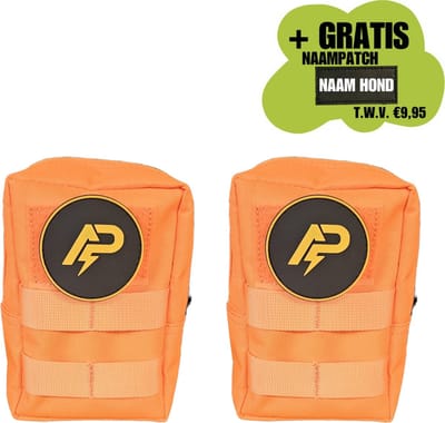 Opbergtasje voor hondentuig – Oranje – 2 Stuks – MOLLE-systeem – Universeel formaat