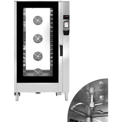 GGM Gastro Bäckerei-Kombidämpfer - Touch - 16x EN 600x400 - inkl. Waschsystem & Temperaturfühler Zilver / Zwart