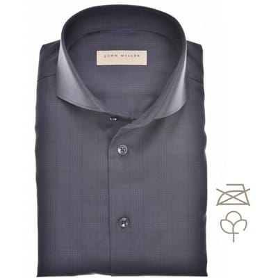 John Miller Overhemd Subtle Check Non-Iron Cotton Cutaway Collar Navy / male