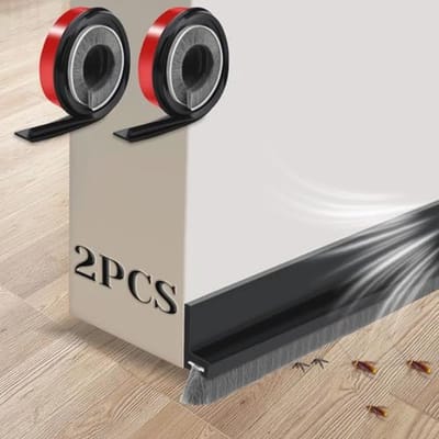 Deurborstelafdichting 100 x 3 cm - Zelfklevend en Insectenbestendig - Energie Besparende Tochtstopper voor Deuren