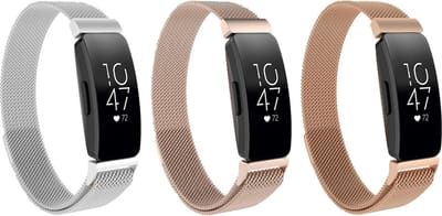 KELERINO. Milanese bandjes geschikt voor Fitbit Inspire (HR) - 3-pack - Small