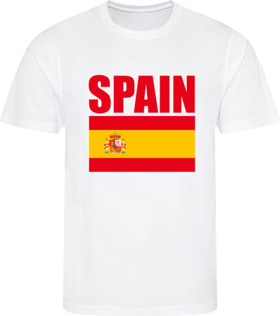 WK - Spanje - Spain - Espana - T-shirt Wit - Voetbalshirt - Maat: S - Wereldkampioenschap voetbal
