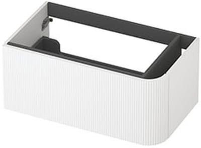 INK - Rechts Afgeronde Onderkast Gelakt 1 Lade Softclose met Gefreesd Front Tbv Grepen - 800x450x350 Mm - Mat Wit