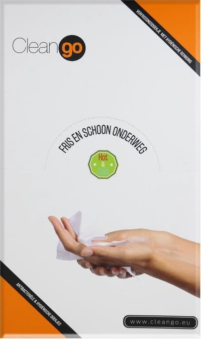 Clean Go - antibacteriële vochtige doekjes zonder alcohol - per stuk verpakt - 60 stuks