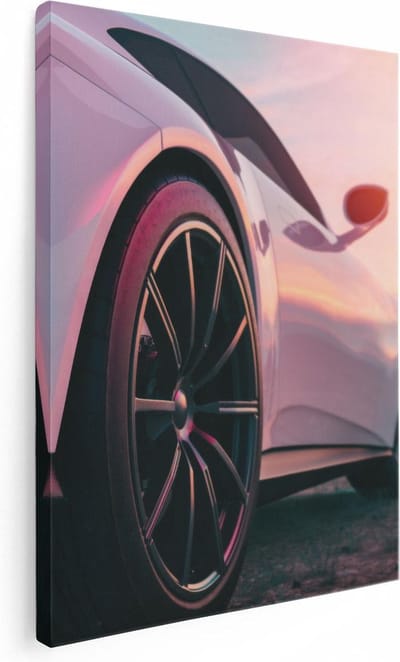 Artaza Canvas Schilderij Sportauto - 30x40 cm - Klein - Muurdecoratie Auto - Wanddecoratie Industrieel - Schilderijen Op Canvas Kantoor