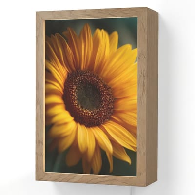 Wandlamp 20x30 cm - Oplaadbaar - Geel - Zonnebloem - Zomers - Wandlampen binnen woonkamer - Slaapkamer lamp met kabel - Decoratieve nachtlamp - Vloerlamp snoer