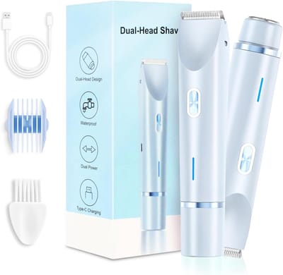 2-in-1 Elektrisch Scheerapparaat voor Dames - Draadloos, Waterdicht en Ideaal voor Bikinizone, Oksels en Benen