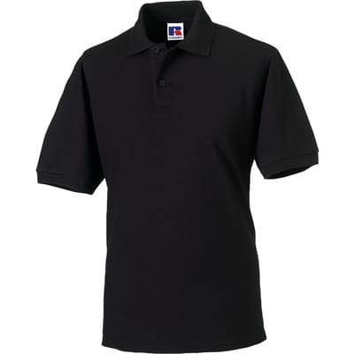 Russell Heren Polycotton Pique Slijtvast Poloshirt (Zwart)
